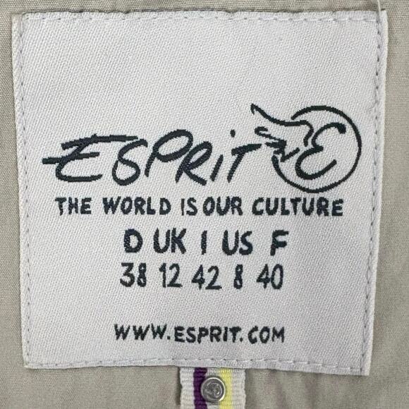 Esprit Beige Belted Cotton Trench Coat Size 8 Classic Lightweight All Purpose - Picture 6 of 9